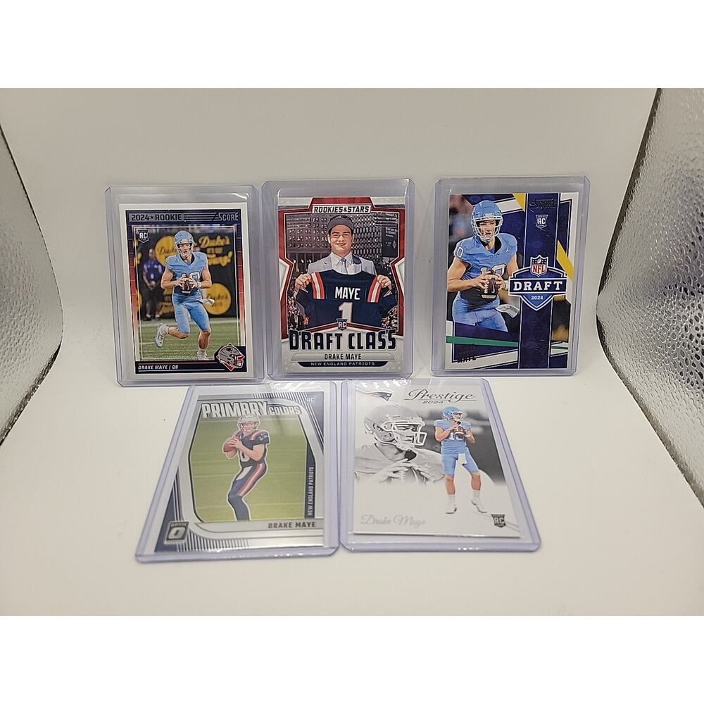 2024 Drake Maye Rookie Card Lot 5 Cards New England Patriots Football Score